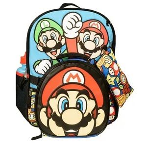Super Mario Sublimated 16”Backpack 5 Piece Set